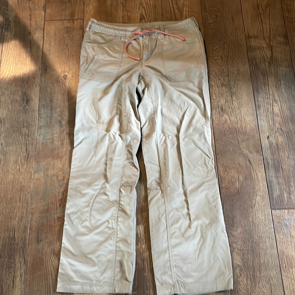 The North Face Beige Outdoor Pants with Pink Drawstring